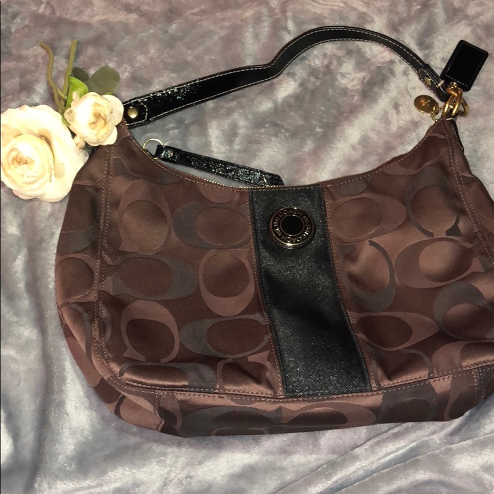 Coach Signature Stripe 3 color hobo